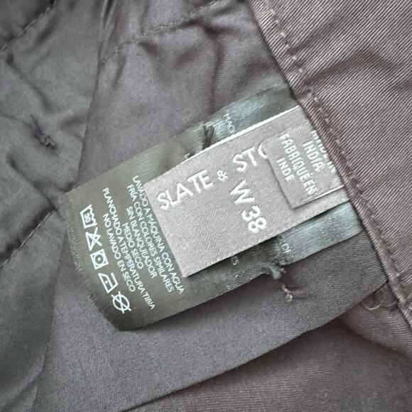 SLATE & STONE 7" Cotton Twill Short Charcoal NWT Size 38 - Picture 6 of 8